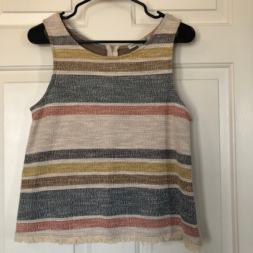 Striped Tank-top with Zip on Back!